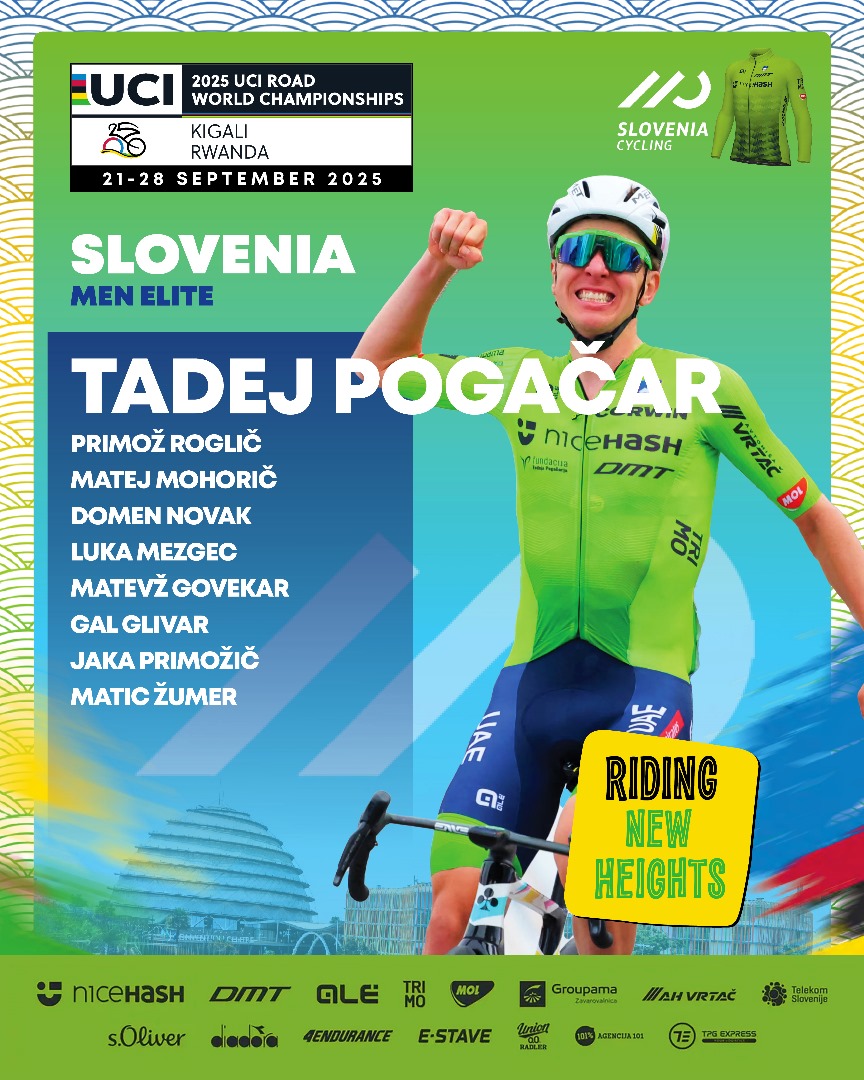 GanzaTheMascot's tweet photo. From the Tour de France to Kigali!

All eyes on Slovenia. With Tadej Pogačar at the front, this team is ready for the climbs, the heat, and the battle for rainbows at the 2025 UCI Road World Championships.

#Kigali2025 #RidingNewHeights https://t.co/Ebz7k5fXSQ