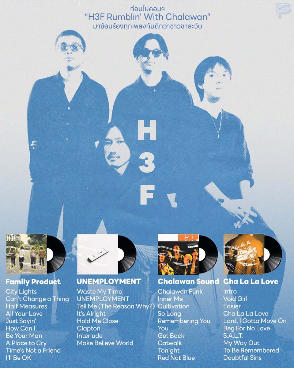 TimeAlivech's tweet photo. ใกล้เข้ามาแล้วกับ “H 3 F Rumblin' With Chalawan“
คอนเสิร์ตใหญ่ครั้งแรกของพวกเขาทั้ง 4 คน ตลอดการเดินทางของผลงานทั้ง 4 อัลบั้มของพวกเขาที่จะนำมาโชว์บนเวทีสังเวียนมวยที่พร้อมจะเปลี่ยนให้กลายเป็นเวทีของเสียงดนตรีที่เป็นเอกลักษณ์สุดๆ
#TimeAlive #H3F #RumblinWithChalawanConcert https://t.co/kby4MzNgE8