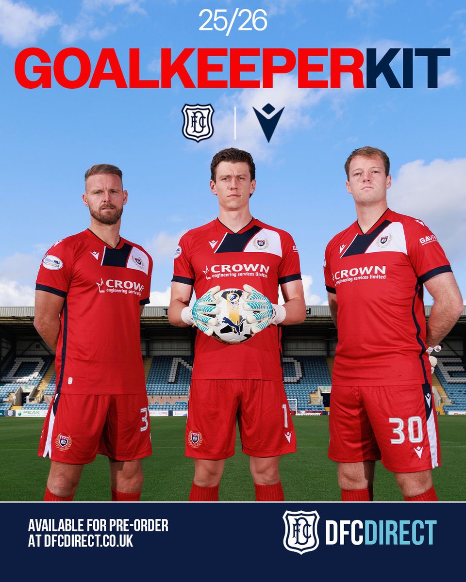 DFCDirect's tweet photo. ๐ด The 25/26 Dundee FC Home Goalkeeper Kit is now on sale! Built to stand out - whether youโre on the pitch or in the stands.
Be part of the team ๐
๐ Shop online or visit the Club Shop today: https://t.co/7fAA8qBPMH
#Dundee1893 #DFCDirect #Macron https://t.co/m3xDDQMTAO
