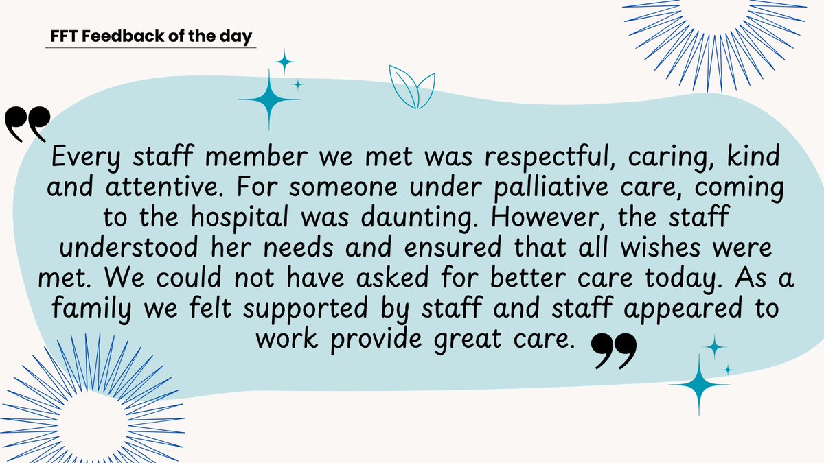 Behind every FFT response is a story of care and compassion. A huge well done to the A&amp;E team <a href="/WGH/">WGH</a> for continuing to provide such heartfelt, patient-centred support. 👏
#CareWithCompassion #NHSheroes 👏👏
#KindnessMatters #TeamWestHerts #FFTFeedback #PatientExperience