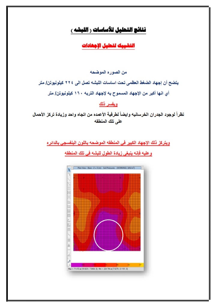 Eng_600's tweet photo. من مراجعة التصميم الانشائي للبشه:

-الشييك لتحليل الاجهادات للبشه

يتضح أن إجهاد الضغط العظمى تحت اساسات اللبشه تصل الى 224 كيلونيوتن/متر أي انها أكبر من الإجهاد المسموح به لإجهاد التربه 160كيلونيوتن/متر

-التشييك على الإختراق للبشه punching shear

اليكم التقرير مع الحلول
يتبع
. https://t.co/ZVWxBSd2wd