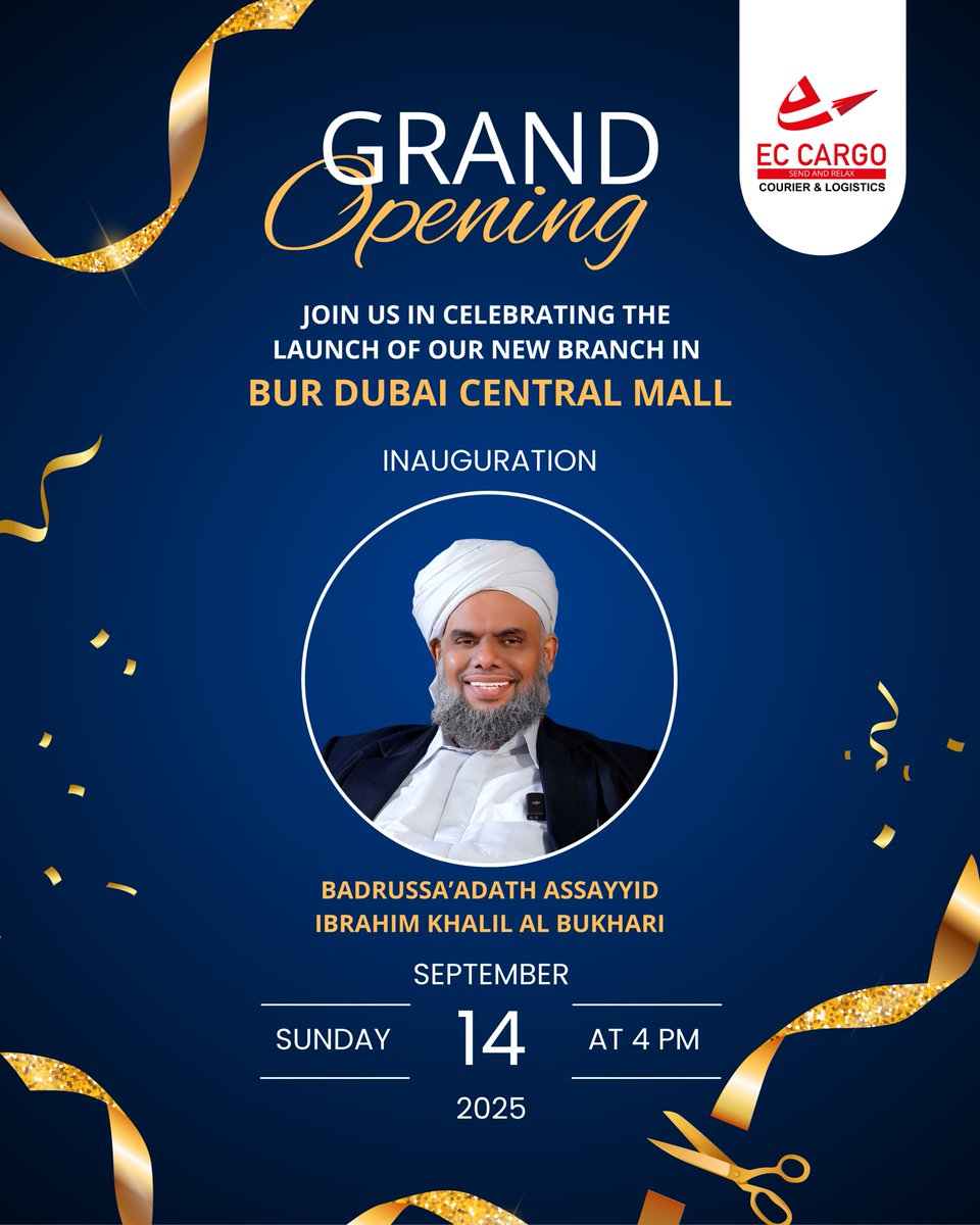 cargo_ec's tweet photo. With immense gratitude and profound excitement, we're thrilled to announce the Grand Opening of our new EC Cargo branch at Bur Dubai Central Mall.

Join us for this new chapter!

#ECCargo # #DubaiExpansion #GrandOpening #BurDubai #ServiceExcellence https://t.co/4J3qEEtzvk