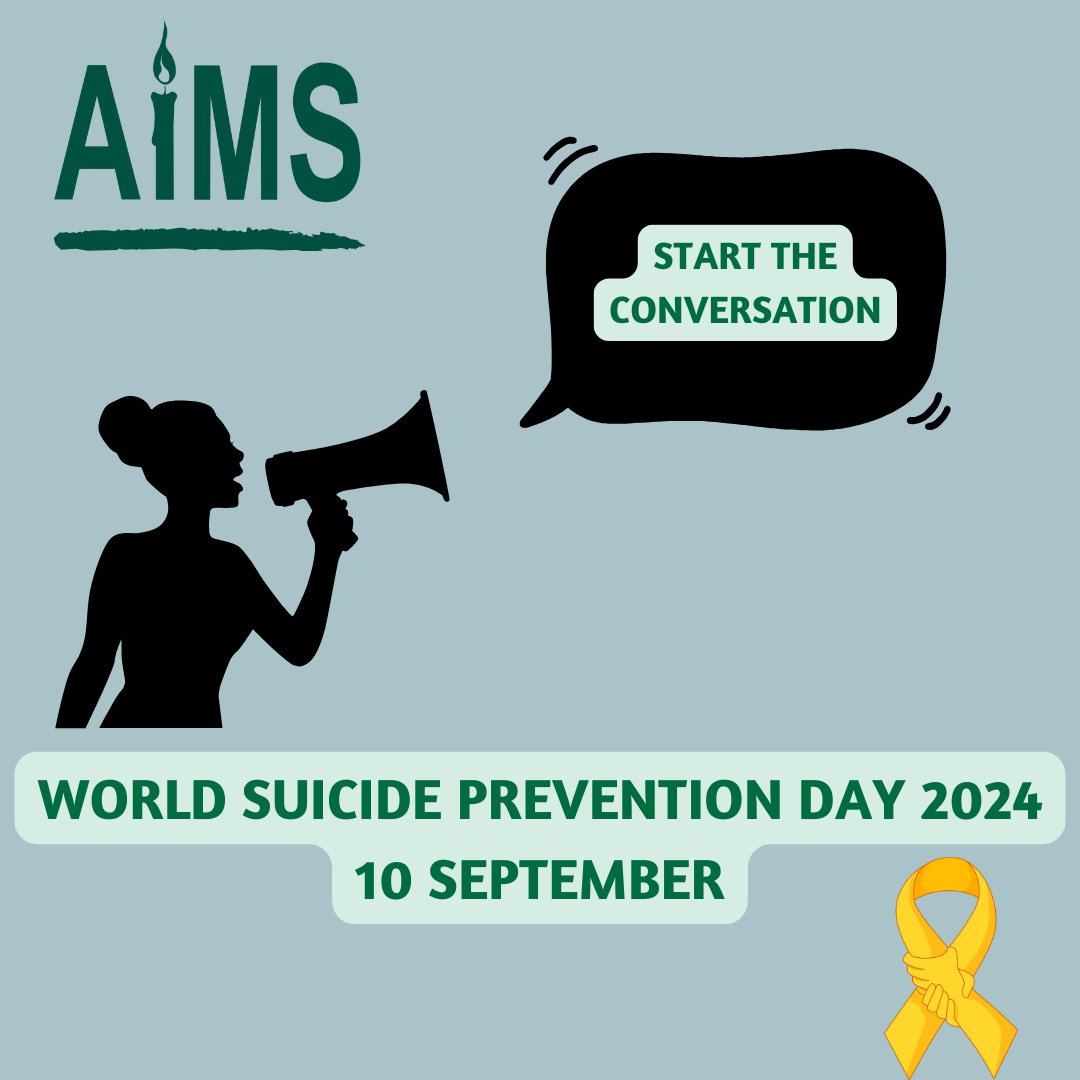Start the Conversation. 
On World Suicide Prevention Day AIMS reflects that tragically, suicide is a leading cause of death in the first year after birth. 
For further information visit who.int/campaigns/worl…
#WorldSuicidePreventionDay #StartTheConversation