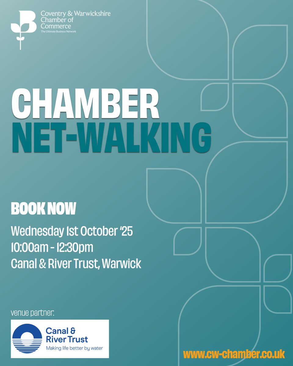 EVENTS | Join your local Chamber of Commerce and the Canal &amp; River Trust for a unique Net-Walking event that blends professional networking with physical activity.

Let’s walk, talk, and make meaningful connections👉 cw-chamber.co.uk/events/chamber…