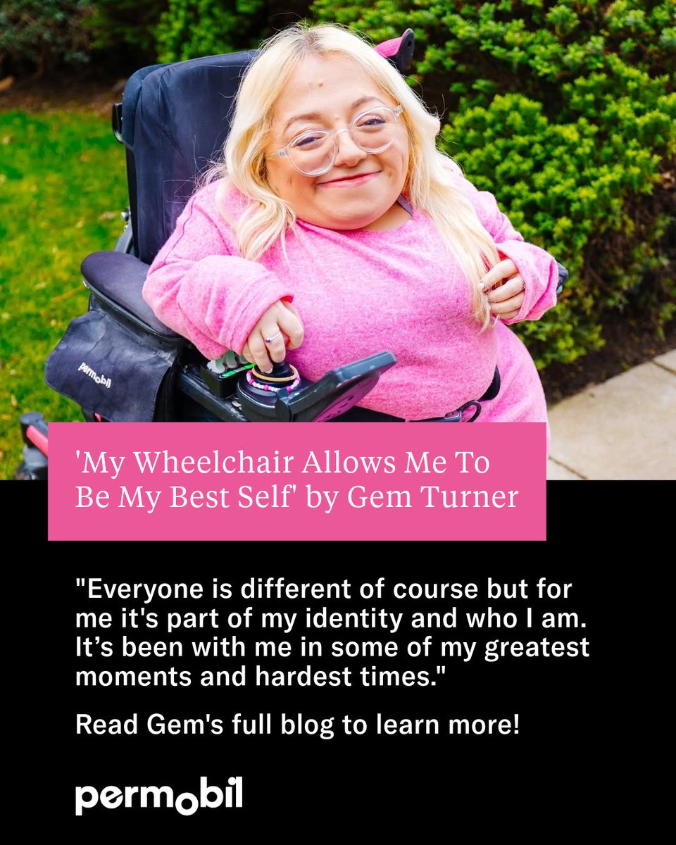 Hear from Gem Turner — content creator and advocate — as she shares her experiences growing up as a wheelchair user, the challenges she's faced, and what her wheelchair represents to her today, in our latest community blog post! 🤩

📚 Read: hub.permobil.com/en/community-b…

#Permobil