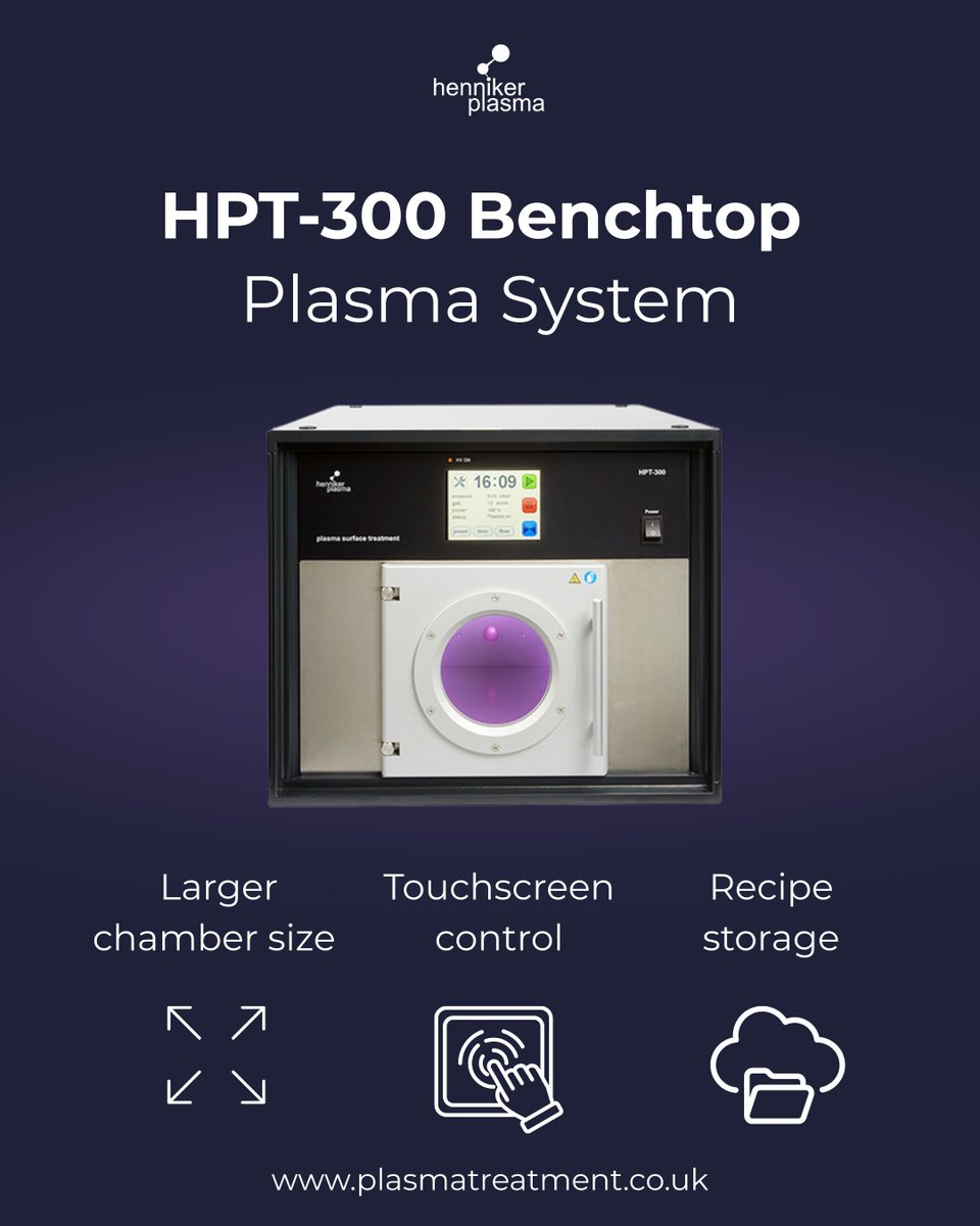 ⚡Meet the HPT-300 Plasma System

When your research or production needs scale, the HPT-300 delivers. Designed for larger batch processing and advanced surface treatments.

📖 Explore the full product brochure: buff.ly/nFuipiR 

📧 enquiries@plasmatreatment.co.uk

#Plasma
