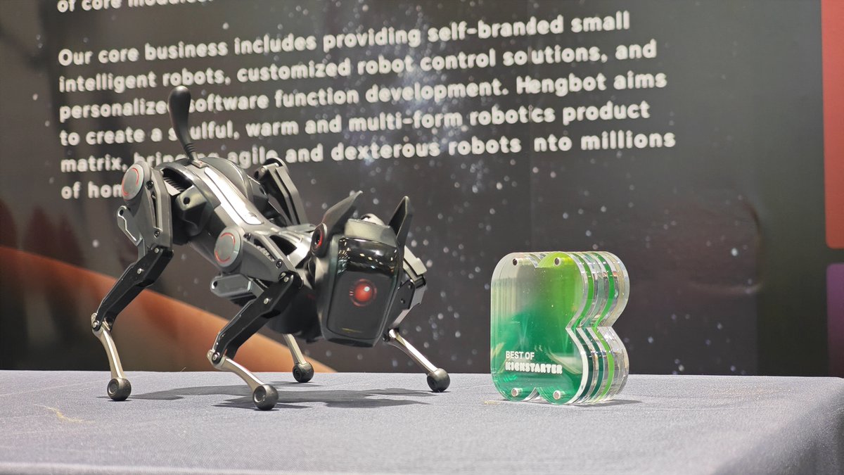 Hengbot_Sirius's tweet photo. Woof! Guess who just fetched the Best of @Kickstarter award from Kickstarter? 🐶🏆

Gotta thank Kickstarter for this special honor. Thanks to all my human pals worldwide for feeding the campaign – your support turned this robo-pup from blueprint to reality! 

#IFA25 #Kickstarter https://t.co/vaSgMpSkke
