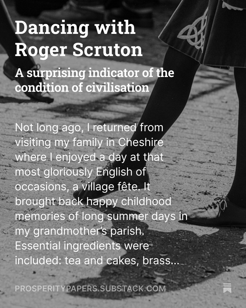 📝 We have just released our latest <a href="/SubstackInc/">Substack</a> - Prosperity Papers, with our latest article "Dancing with Roger Scruton"

Dr Samuel Bruce reflects on Roger Scruton's thoughts on the importance of dance for civilisation

Read and subscribe here👇

open.substack.com/pub/prosperity…