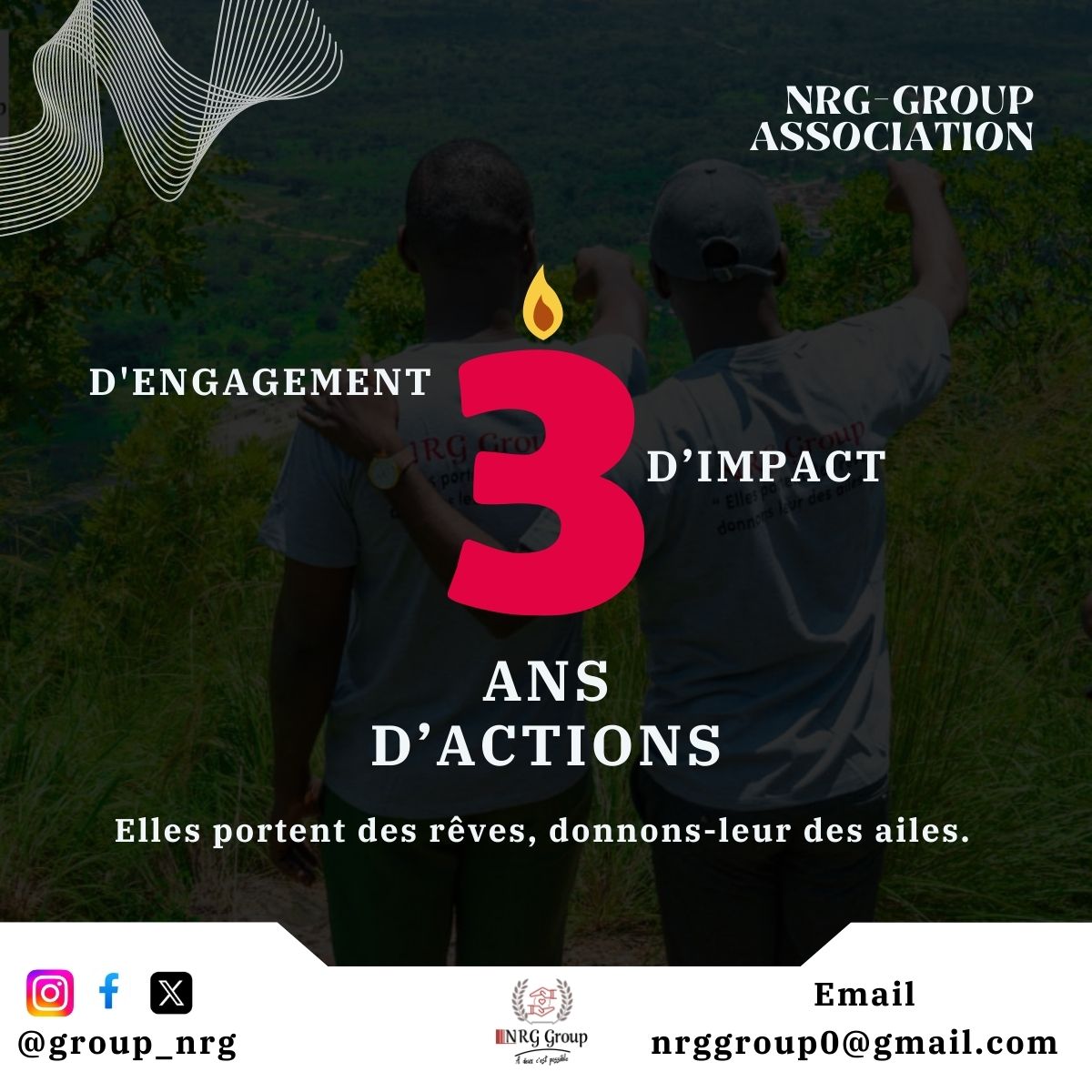 🛑 NRG-Group Association fête ses trois (3) années d'existence.

3 années d'engagement, 3 années d'impact, 3 années d'action. 

#Nrggroup
#Lome