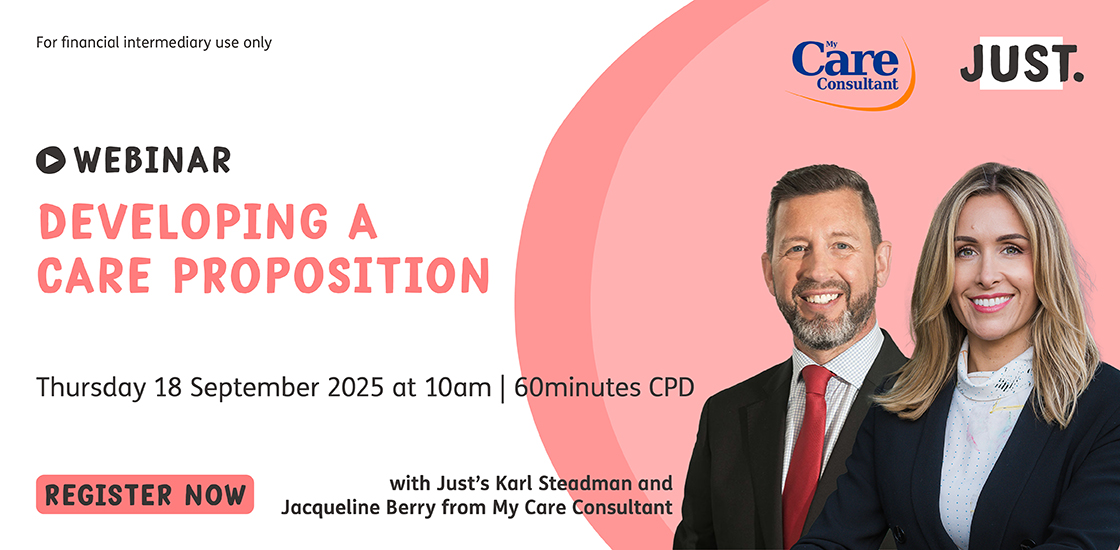 For financial advisers only. 
Demand for later life care advice is growing. In our new webinar: Developing A Care Proposition, we’ll share two advice models any firm can adopt, show how to avoid foreseeable harm, and highlight resources to help you deliver better client outcomes.