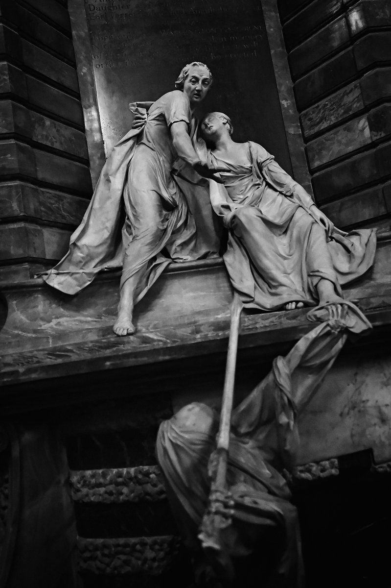 The monument to Lady Elizabeth Nightingale and her husband, Joseph Gascoigne, is one of the most dramatic in the Abbey and was designed by the famous sculptor Louis-Francois Roubiliac. It was developed using a model known as a maquette, helping the sculptor to visualise the