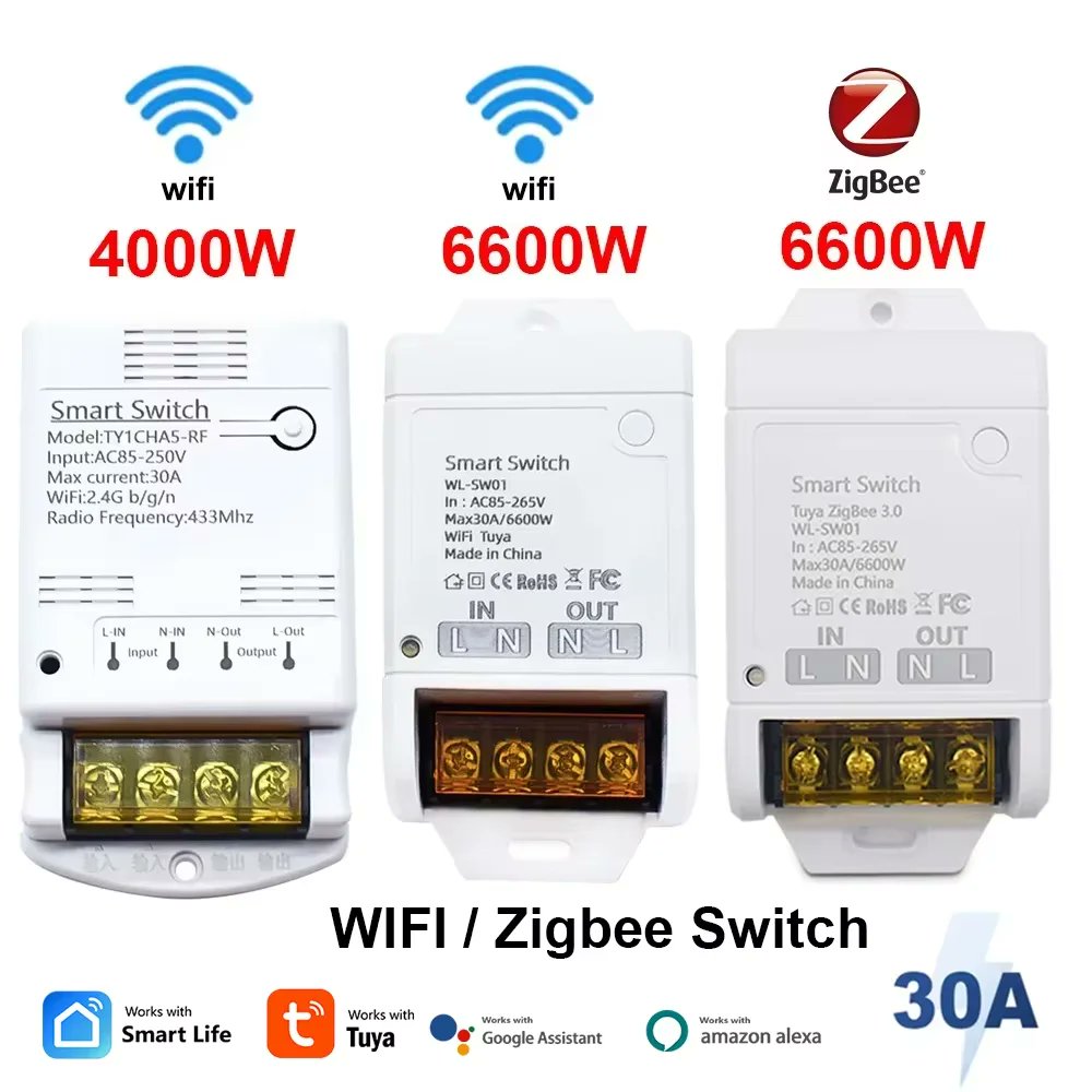 LubopsEvgen's tweet image. Tuya Zigbee/WiFi Smart Relay 30A 6600W
s.click.aliexpress.com/e/_oFDFVFt
High-power relay for motors, pumps, garage doors, etc. Works with Alexa/Google, supports timer, inching/self-locking, RF control (optional). Zigbee version needs a gateway. #tuya #ZigBee2MQTT