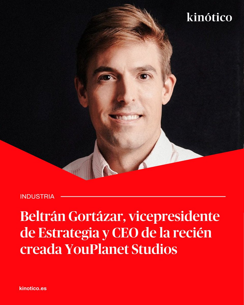 ✨  El @youplanetgroup nombra a Beltrán Gortázar vicepresidente de Estrategia y CEO de la recién creada <a href="/YouPlanetStudio/">YouPlanet Studios</a> 

🔗 kinotico.es/industria/2025…