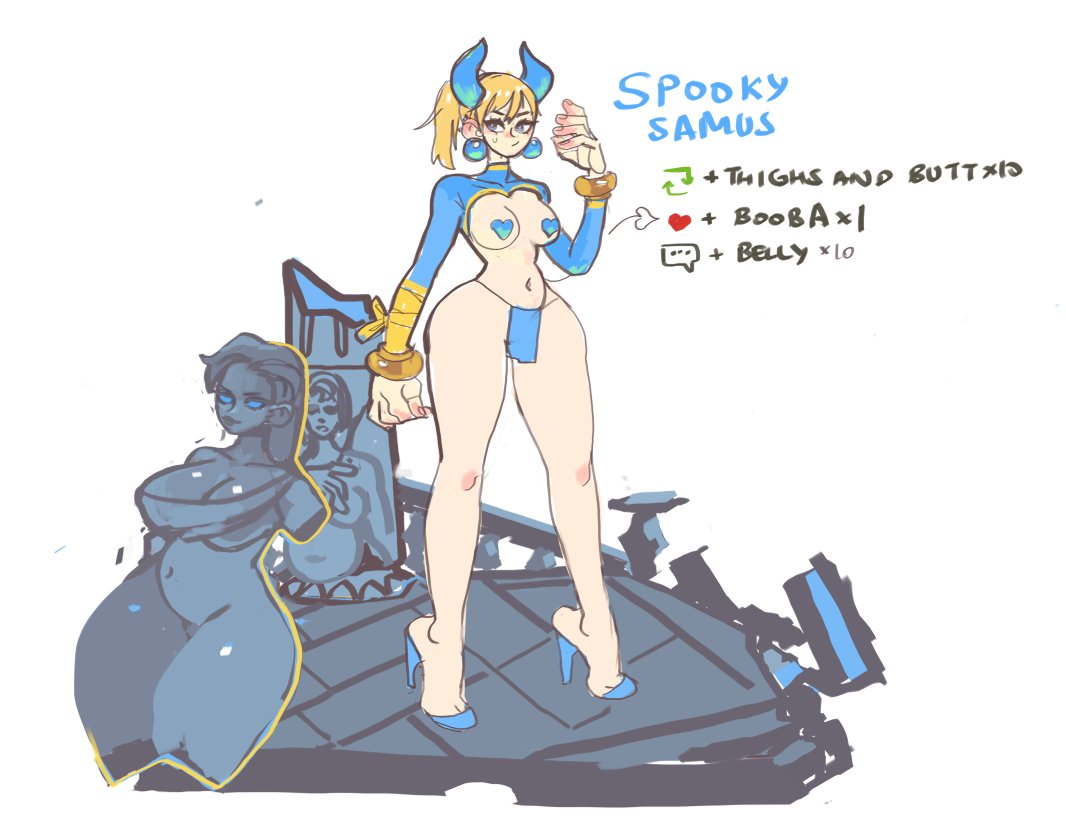 Kurosaki_Artist's tweet photo. Samus finds herself in some Thicc ruins! Retweet to grow her thighs, like to grow her booba, and comment to grow her belly! https://t.co/YGjGztVZXH