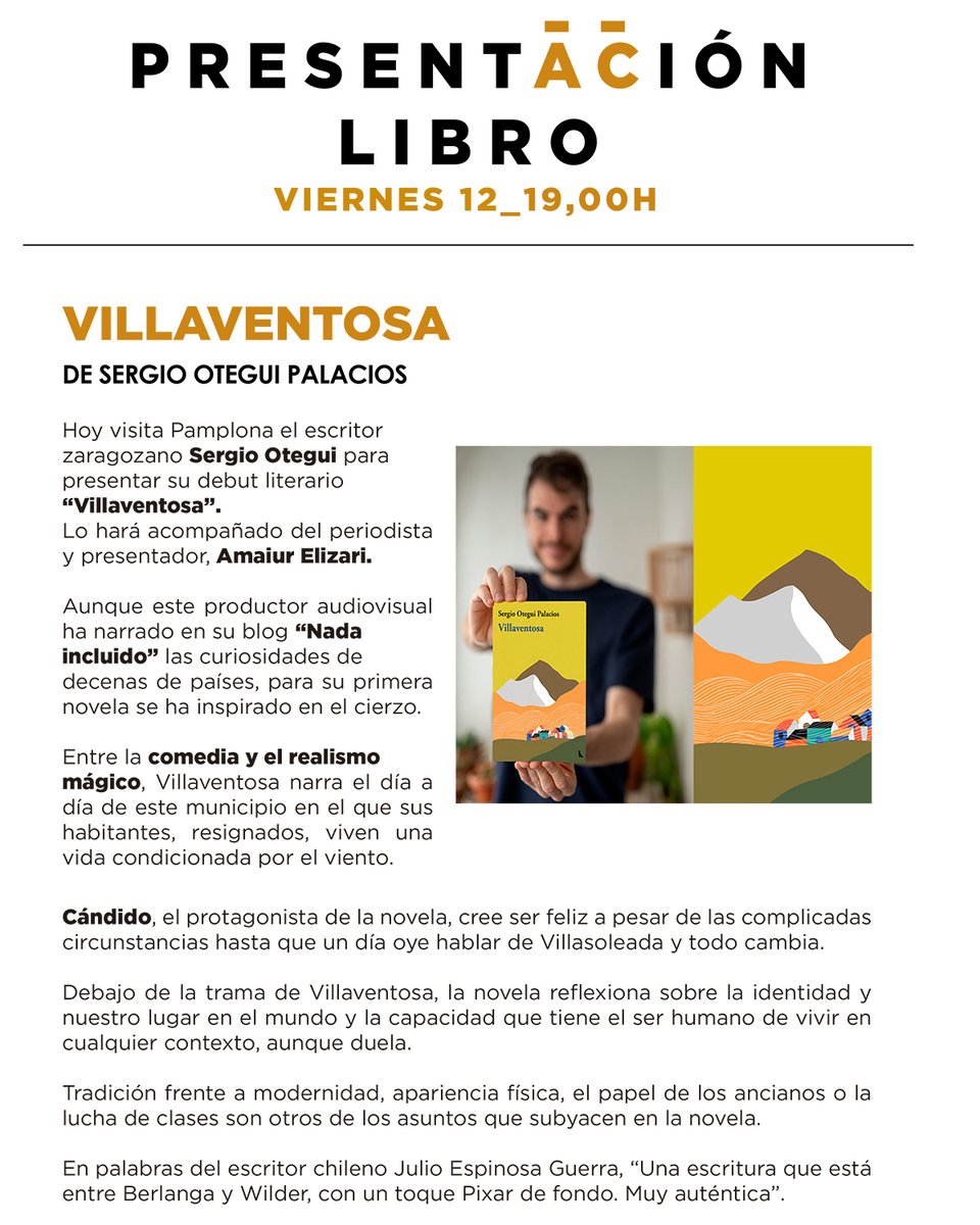 Viajes Nada Incluido (@nada_incluido) on Twitter photo ¡Amig@s de #Pamplona! Este viernes 12 de septiembre a las 19 h. presento mi novela Villaventosa en el espacio Ámbito Cultural de El Corte Inglés acompañado de <a href="/amaiurelizari/">Amaiur Elizari</a>. ¿Nos vemos? 🙃 . ¡Amig@s de #Pamplona! Este viernes 12 de septiembre a las 19 h. presento mi novela Villaventosa en el espacio Ámbito Cultural de El Corte Inglés acompañado de <a href="/amaiurelizari/">Amaiur Elizari</a>. ¿Nos vemos? 🙃 .