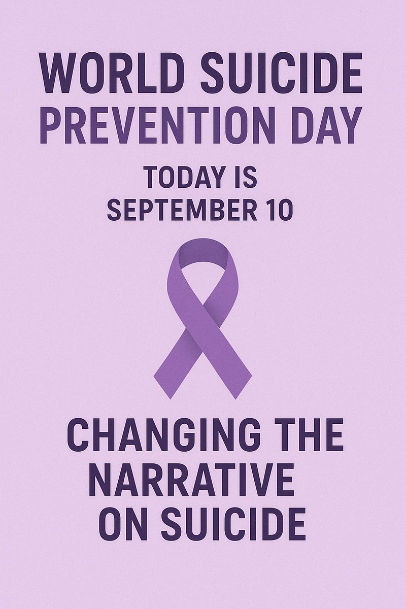 _Linet_Everlyn's tweet photo. Today is #WorldSuicidePreventionDay 💜
This year’s theme: “Changing the Narrative on Suicide.”
Every story matters. Every voice deserves to be heard. Together, let’s break the silence and stand for compassion. 

#ChangingTheNarrative 
#YouAreNotAlone https://t.co/dv10pNez2y
