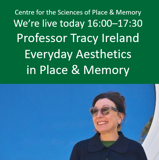 Today 16:00–17:30 (UK). Stream opens 15:50
Professor Tracy Ireland on Everyday Aesthetics in Place &amp; Memory
Join online placememory.net/events-2/#Tracy