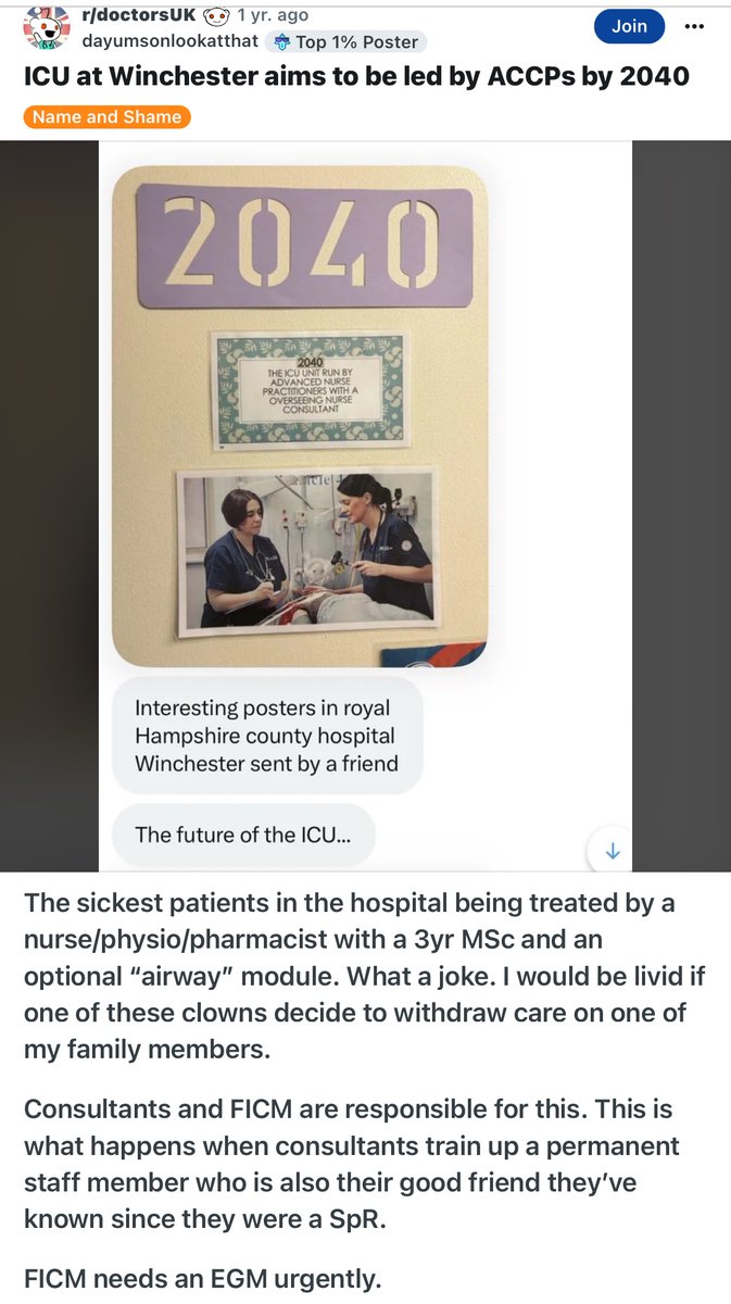 anaesthetic_spr's tweet photo. The ICU unit run by ADVANCED NURSE PRACTITIONERS with an overseeing NURSE CONSULTANT 🤡

This aged well. https://t.co/onNxRFK5zL