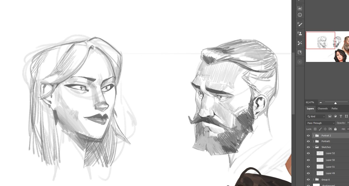 Sneak peek at some sketches and portraits
