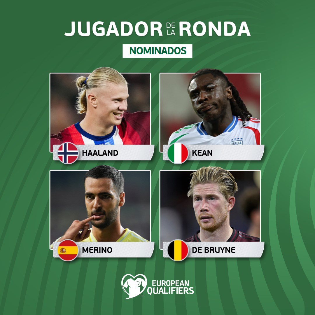 🤩 ¡NO PODÍA FALTAR!

🤟🏼 𝗠𝗶𝗸𝗲𝗹 𝗠𝗲𝗿𝗶𝗻𝗼, tras su 𝙝𝙖𝙩-𝙩𝙧𝙞𝙘𝙠 contra Turquía, entre los nominados a mejor jugador de la jornada.

🗳 Vota aquí por <a href="/mikelmerino1/">Mikel Merino</a>: es.uefa.com/european-quali…

#EQPOTR | #WCQ | #VamosEspaña