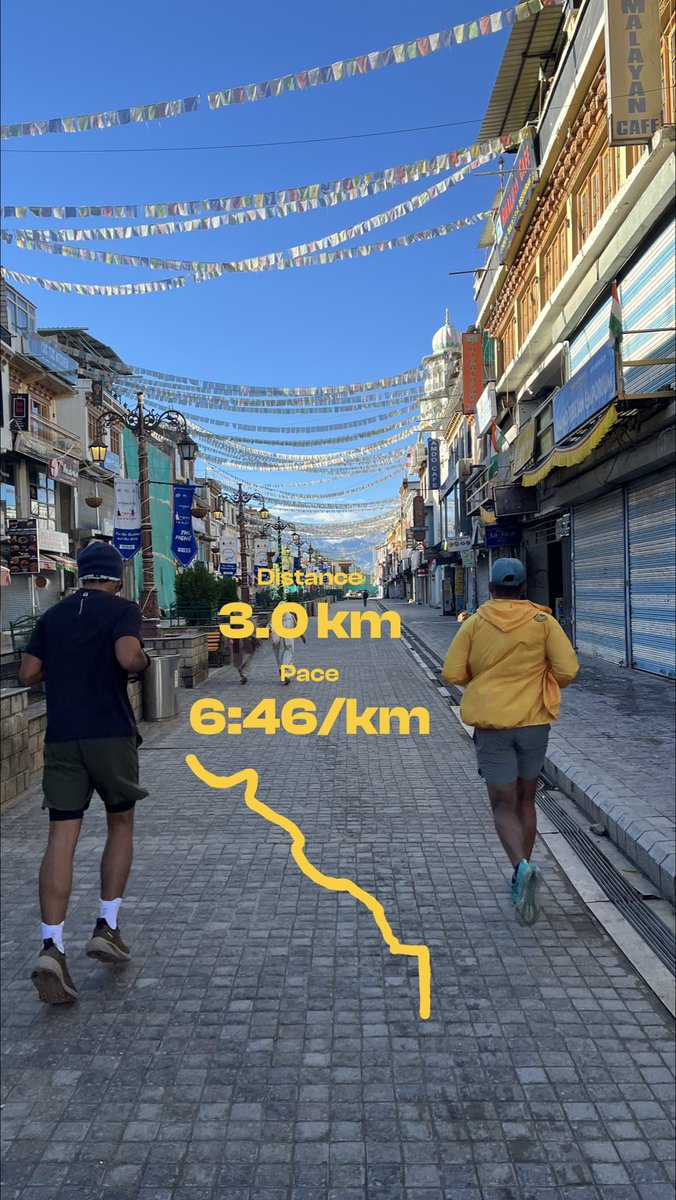 Quick shakeout run today with the <a href="/GoAthlos/">Athlos</a> community in Leh. 

4 days to go for the Ladakh Marathon.