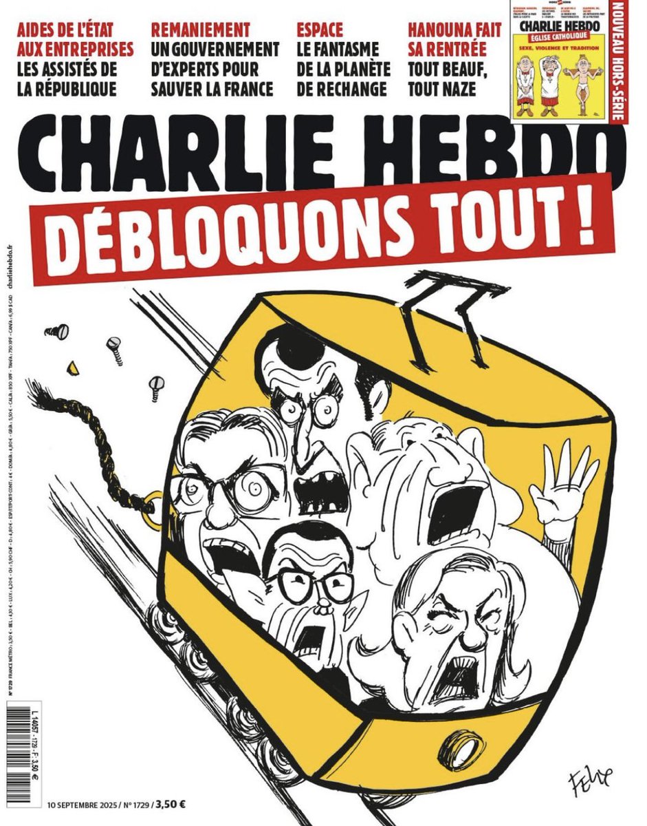 comculturaearte's tweet image. Capa da Charlie Hebdo, revista semanal satírica francesa
