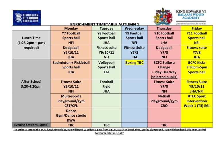 BalaamWood's tweet image. 📢 Our PE, Performing Arts &amp;amp; Whole School Enrichment timetables are now LIVE! 🏀🎭📚

So many exciting opportunities to get involved, learn new skills &amp;amp; have fun! 🙌✨

Check them out &amp;amp; get stuck in! 💪 #BeyondTheClassroom #PupilOpportunities