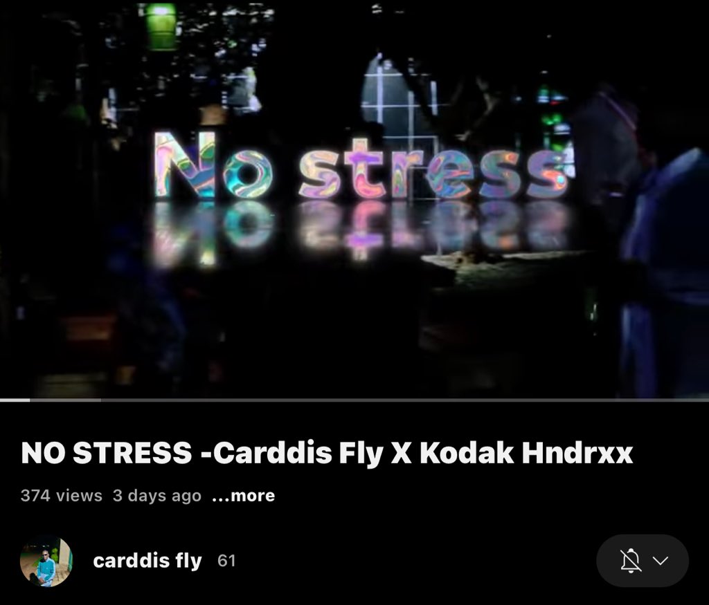 Guys? Your ex causing drama? Your boss yelling? Kapena Network ikuvuta?🤣

Cardiss Fly X Kodak Hndrxx - NO STRESS!

NO Stress: youtu.be/MOiv_qTux7Q?si…