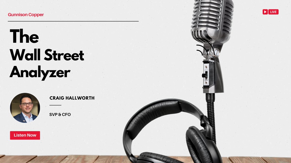 🎧 Gunnison Copper CFO Craig Hallworth joins Juan Costello of <a href="/wallstanalyzer/">Wall St Analyzer</a> to discuss:

✅ Johnson Camp Mine – now producing
✅ Gunnison Project's PEA
✅ Made-in-America copper story

🔗 wallstreetanalyzer.com/2025/09/04/gun…

$GCU.TO $GCUMF #Copper #Mining #MadeInAmerica