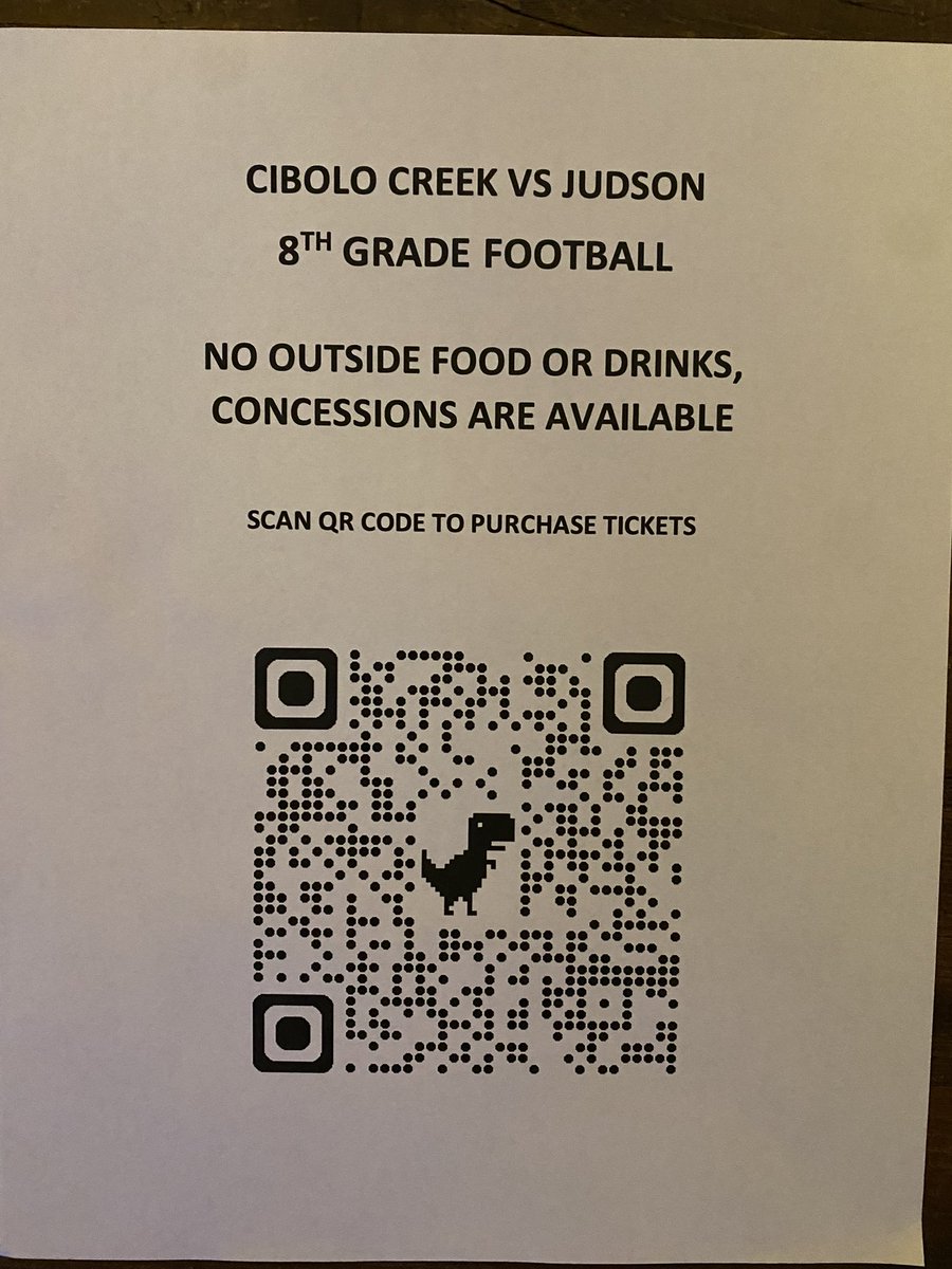 Attention🚨
8th grade football parents ONLY. This is the QR code for today’s 8th grade game.