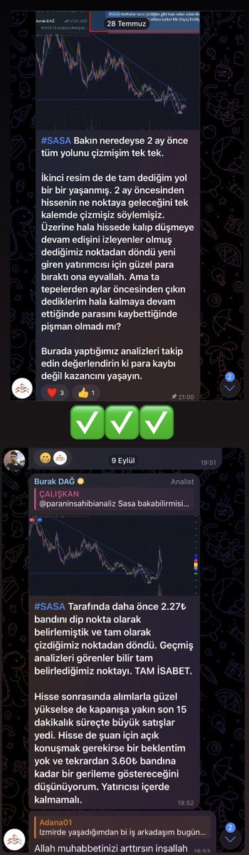 #SASA İçin daha önce 2.27₺ bandını dip nokta olarak belirlemiştik ve tam çizdiğimiz noktadan döndü. TAM İSABET. 🎯🔥

Hisse sonrasında alımlarla güzel yükselse de kapanışa yakın son 15 dakikalık süreçte büyük satışlar yedi. Hisse de şuan için açık konuşmak gerekirse bir