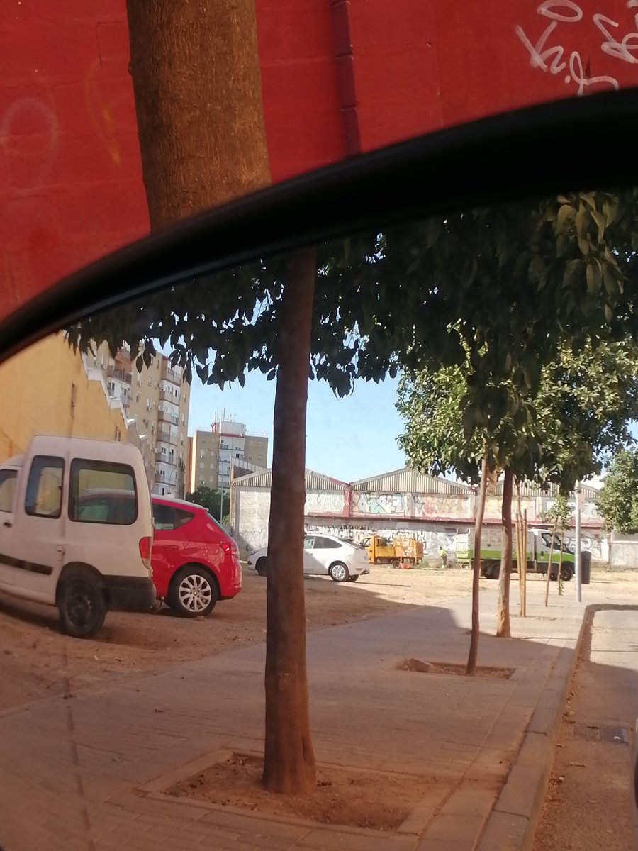 Cuando miras por el espejo retrovisor del coche, ves lo que ha pasado hace un momento. En #barriocontadores vemos lo que está pasando ahora, desbroce y limpieza de solares, mayor vigilancia policial antibotellona, limpieza a presión de contenedores, <a href="/jlsanzalcalde/">José Luis Sanz</a> seguimos!!