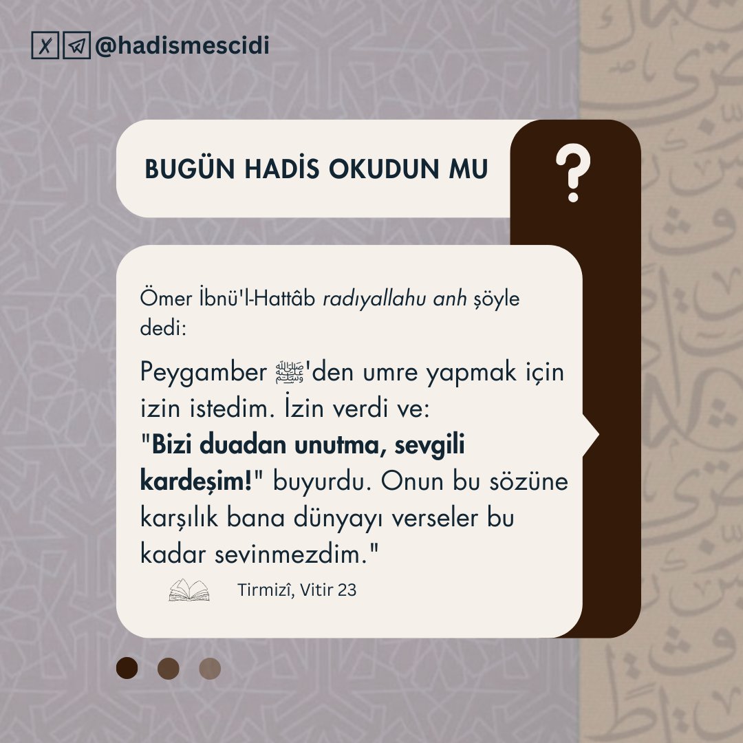 hadismescidi's tweet photo. Bugün hadis okudun mu?⬇️ https://t.co/CorzXLHxQm
