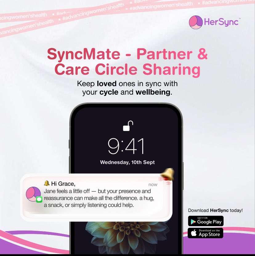 hersync_ai's tweet photo. Support isn’t guesswork — it’s connection.

With HerSync’s SyncMate, your partner, friends, or family get gentle nudges to show up when you need it most.

Because sometimes, the little things — a hug, a kind word, or just being there 
— make the biggest difference. https://t.co/QKxXs1oxDs