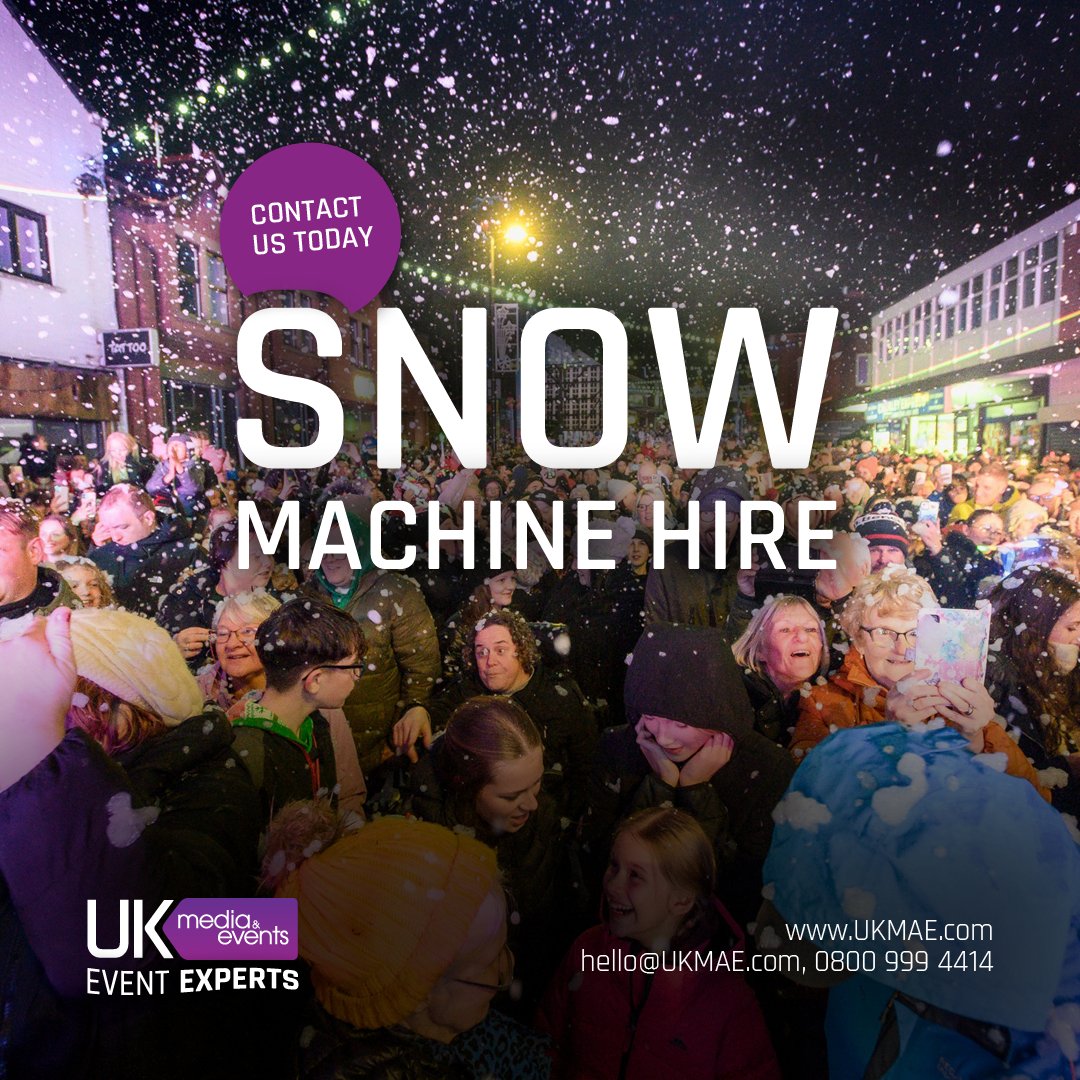 UKMediaEvents's tweet image. It&apos;s almost that time of the year again!
Speak to us about hiring a #SnowMachine for your upcoming #ChristmasEvent ☃️🎄❄️
Learn more about working with us 👉 bit.ly/45kRGRV

#UKMAE #Event #Snow #Christmas2025 #LightSwitchOn