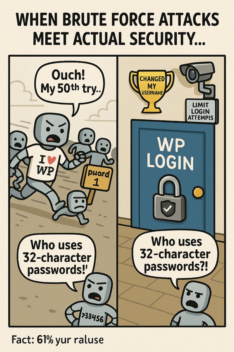 Megannewman99's tweet image. Brute force attacks don&apos;t stand a chance against a properly hardened WordPress login. Stop them before they even start.
#WordPressSecurity #CyberSecurity #BruteForce