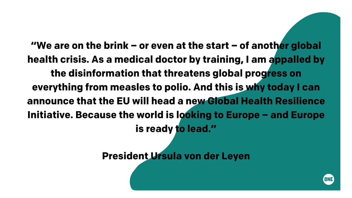 ONEinEU's tweet image. 🚨 “Europe must take the lead on global health” – @vonderleyen
The EU has a chance to turn words into action. A strong pledge of €800M to @GlobalFund will save lives, prevent health crisis &amp;amp; strengthen resilience. Europe is ready to lead, let’s prove it! #SOTEU2025 #GlobalHealth