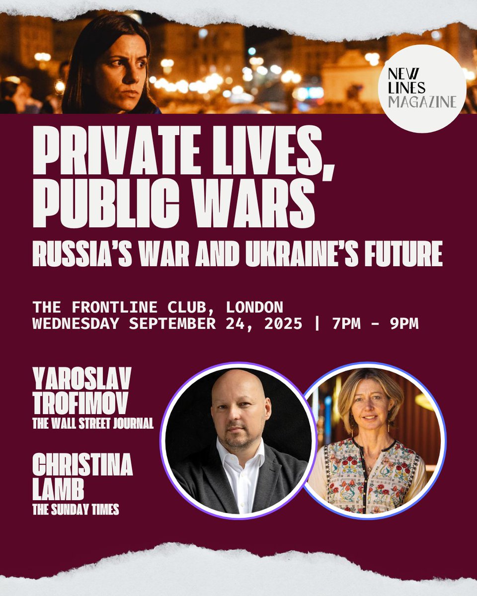 Faisal Al Yafai (@faisalalyafai) on Twitter photo A new season comes to London! We'll be <a href="/frontlineclub/">Frontline Club</a> with <a href="/yarotrof/">Yaroslav Trofimov</a> <a href="/christinalamb/">christinalamb</a> talking Ukraine, Russia and Trofimov's novel No Country for Love. Join us: eventbrite.com/e/private-live… <a href="/newlinesmag/">New Lines Magazine</a> <a href="/LittleBrownUK/">Little, Brown UK</a> A new season comes to London! We'll be <a href="/frontlineclub/">Frontline Club</a> with <a href="/yarotrof/">Yaroslav Trofimov</a> <a href="/christinalamb/">christinalamb</a> talking Ukraine, Russia and Trofimov's novel No Country for Love. Join us: eventbrite.com/e/private-live… <a href="/newlinesmag/">New Lines Magazine</a> <a href="/LittleBrownUK/">Little, Brown UK</a>