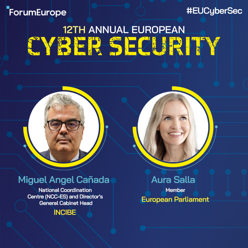 ForumEurope's tweet photo. Session 2 at #EUCyberSec: Strengthening the European Cybersecurity Market in the Age of Technological Competition.

With @Miguel_A_Canada (@INCIBE), Aura Salla (@Europarl_EN), Matthias Sachs (@Google), @daniellebeltug (Beltug), @rollisonj (@MicrosoftEU)

Mod.: @Iva_Tasheva (CYEN)