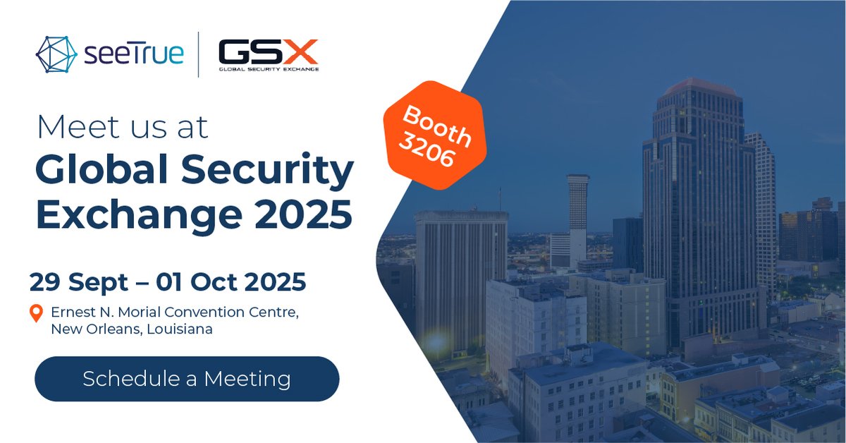 SeeTrue AI (@see_true_ai) on Twitter photo SeeTrue’s AI-powered X-ray security screening in action!
Smarter, faster, more accurate threat detection.
Meet Jamie Edgar, EduardoParodi, and Amir Lidor for hands-on demos at Booth 3206.
Schedule a meeting: events@seetrue.ai
#GSX2025 #SeeTrue #AI SeeTrue’s AI-powered X-ray security screening in action!
Smarter, faster, more accurate threat detection.
Meet Jamie Edgar, EduardoParodi, and Amir Lidor for hands-on demos at Booth 3206.
Schedule a meeting: events@seetrue.ai
#GSX2025 #SeeTrue #AI