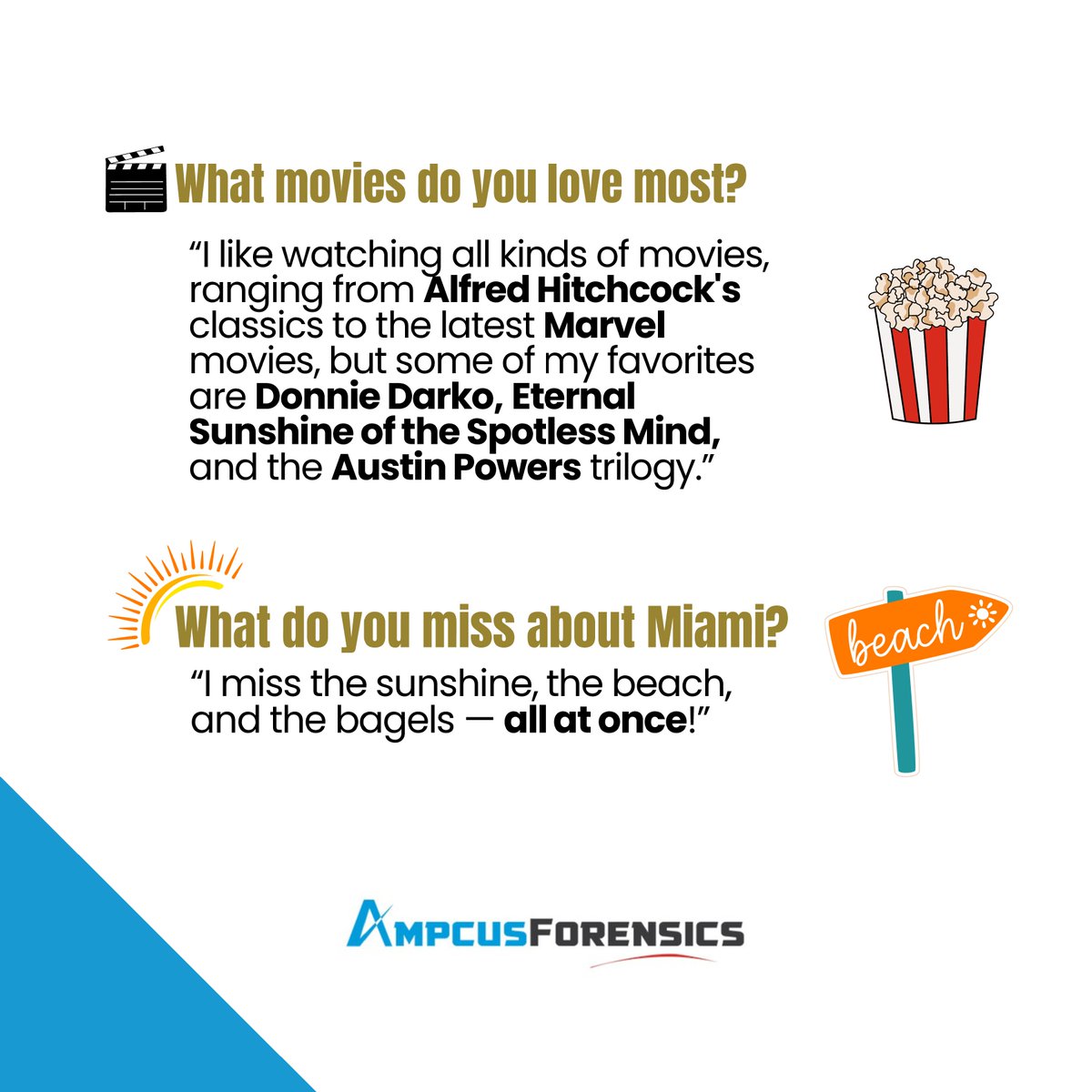 AmpcusForensics's tweet image. Our go-to for movie trivia. Cool under pressure. Always reading between the line(-item)s.👨‍💻

From his knowledge of numbers to the fearless way he embraces technology to his strategic mind, Grant Mizel always gives💯% to his clients AND the team. 

Thanks for all you do, Mizel.🫡