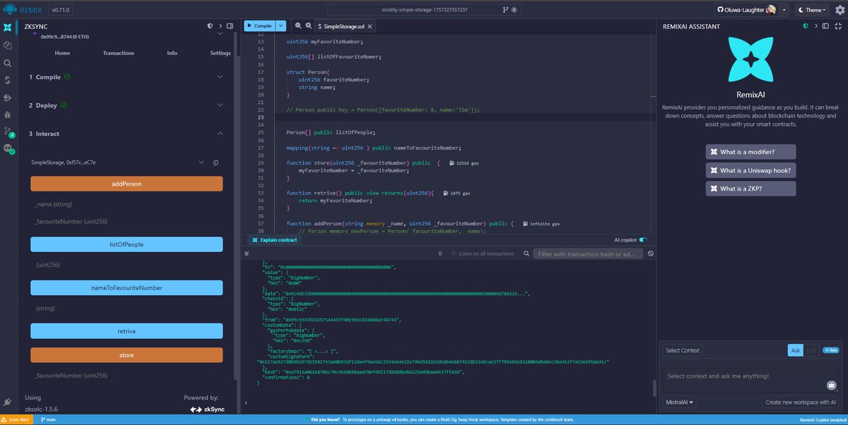 isaacmakinde_'s tweet image. I just deployed a Smart Contract to the @zksyncdevs testnet!
Thanks @PatrickAlphaC and @cyfrinupdraft!