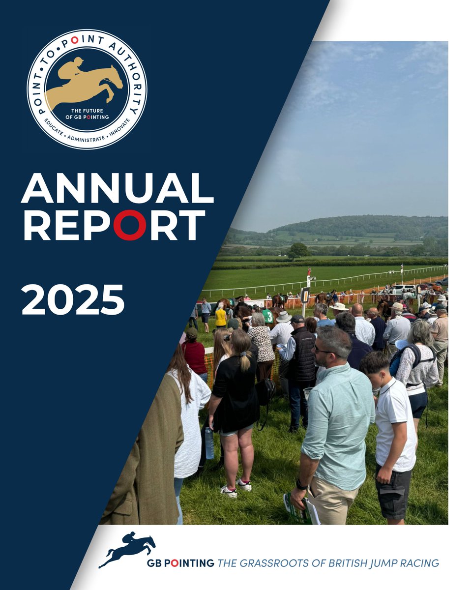 GBpointing's tweet photo. The Point-to-Point Annual Report 2025 is here!

✨ Highlights from the 2024/25 season
🗣️ Insights from our Chair &amp; CEO
📈 Full season stats
🔮 What’s new for 2026
📊P2P Questionnaire results

👉 https://t.co/lskV77xEtx

#PointToPoint #TheGrassrootsOfBritishJumpRacing #GBpointing https://t.co/eD4aiakfJr