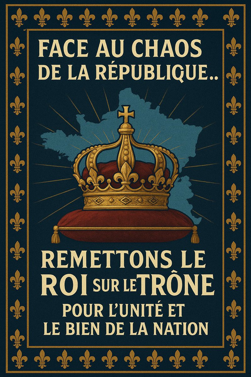 ⚜️Face au chaos et aux divisions, rappelons-nous qu’une Nation a besoin d’unité, de stabilité et de grandeur. Une Nation se construit sur l’unité et la continuité. Une France forte a besoin de stabilité et de grandeur.
L’espérance d’un Roi, c’est l’espérance d’une France