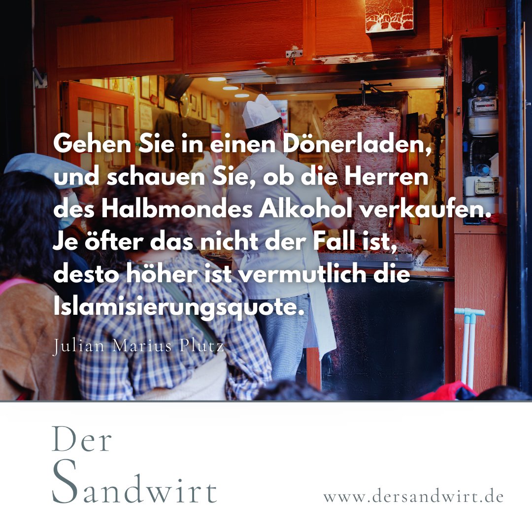 Der Sandwirt (@dersandwirt) on Twitter photo Geht es nach dem Islamo-Lackmustest von <a href="/JulianMPlutz/">Julian Marius Plutz</a>, dann bleibt man in Saarbrücken nüchtern. Dafür kommt Ihnen regelmäßig ein wohlgenährtes Kopftuchgeschwader entgegen – ein Anblick, der eines klarmacht: In Saarbrücken bist du nicht nur muslimisch, du wirst muslimisch gemacht: Geht es nach dem Islamo-Lackmustest von <a href="/JulianMPlutz/">Julian Marius Plutz</a>, dann bleibt man in Saarbrücken nüchtern. Dafür kommt Ihnen regelmäßig ein wohlgenährtes Kopftuchgeschwader entgegen – ein Anblick, der eines klarmacht: In Saarbrücken bist du nicht nur muslimisch, du wirst muslimisch gemacht: