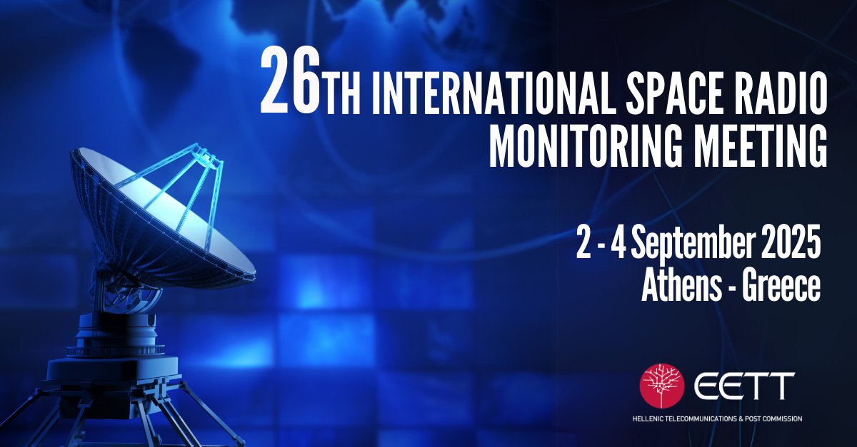 H #EETT φιλοξένησε με μεγάλη επιτυχία στην Αθήνα, από τις 2 έως 4 Σεπτεμβρίου, το 26o Ιnternational Space Radio Monitoring Meeting - #ISRMM.

Δείτε περισσότερα: eett.gr/deltia_tipou/e…

#ISRMMAthens #SpectrumMonitoring #RF
