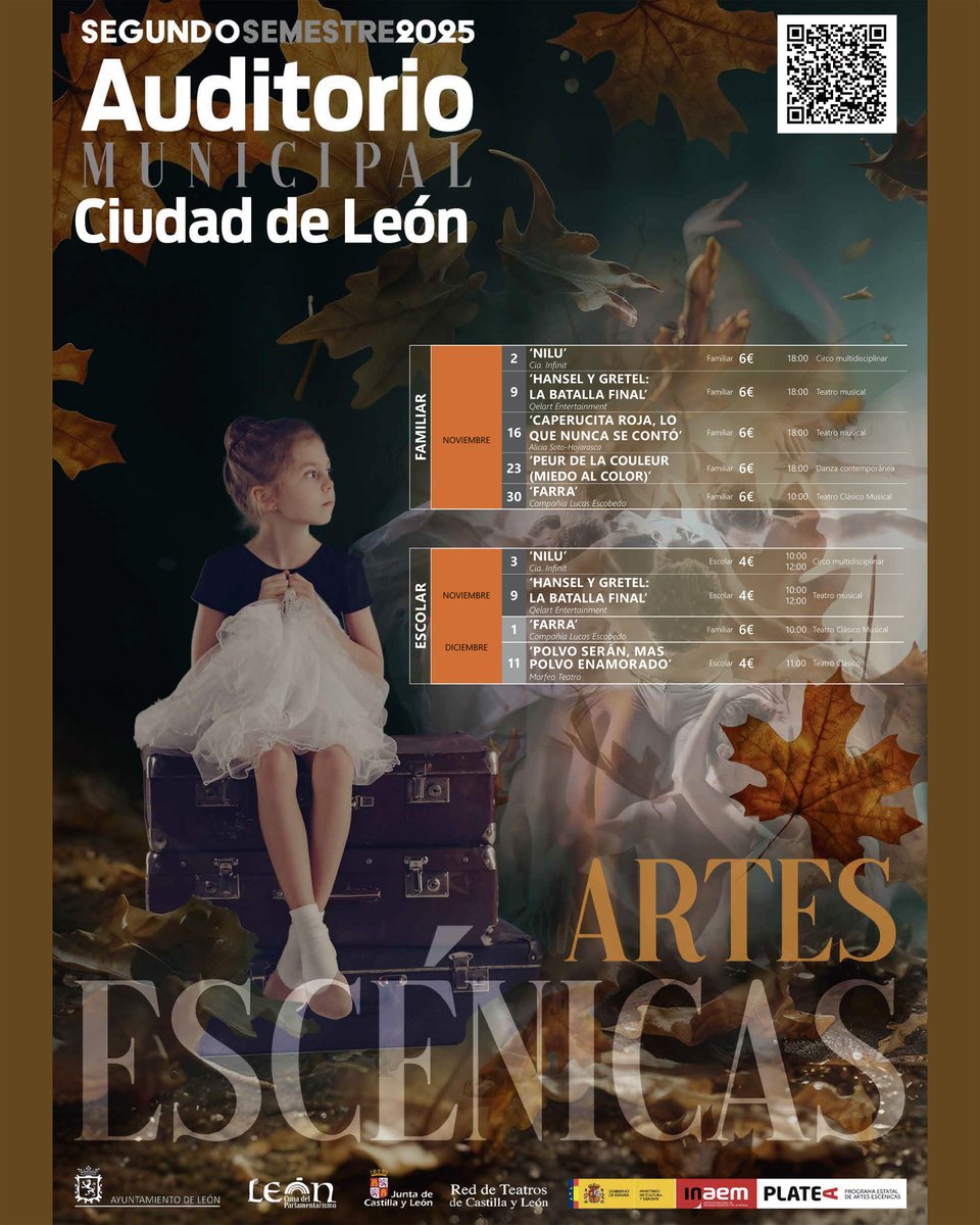 🎭 Volvemos una temporada más al Auditorio Municipal Ciudad de #LeónEsp. Y lo hacemos con una programación de primer nivel. Nos esperan artistas de la talla de Carolina Yuste, María Adánez, María Galiana o Carlos Hipólito, entre muchos otros <a href="/LeonAyto/">Ayuntamiento de León</a>
ℹ️ tinyurl.com/mrxk9jcv