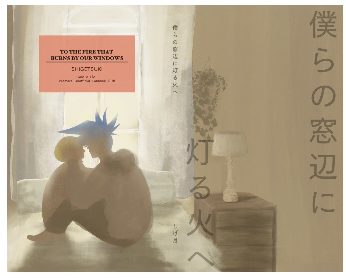新刊の表紙です。

窓辺の光の中にいるふたりをみたくて、頑張って描いた。

欧米のペーパーブックをイメージしての、新書サイズ小説本190pです。

見せ方がわからん、これで伝わる…？