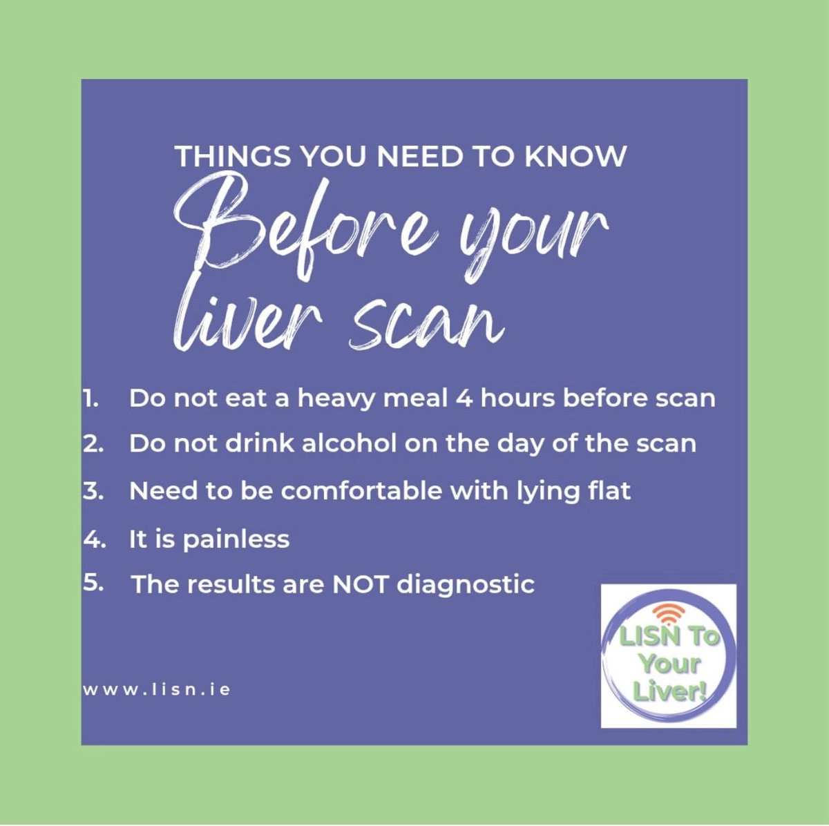 Lorrain56853160's tweet photo. Key information to know before your liver scan in mahon on the 13/9/25 10-4pm @mahonpointsc
#LISN #Liver #fibroscan #Hepatology #Livernurse https://t.co/2SYafeVW6F