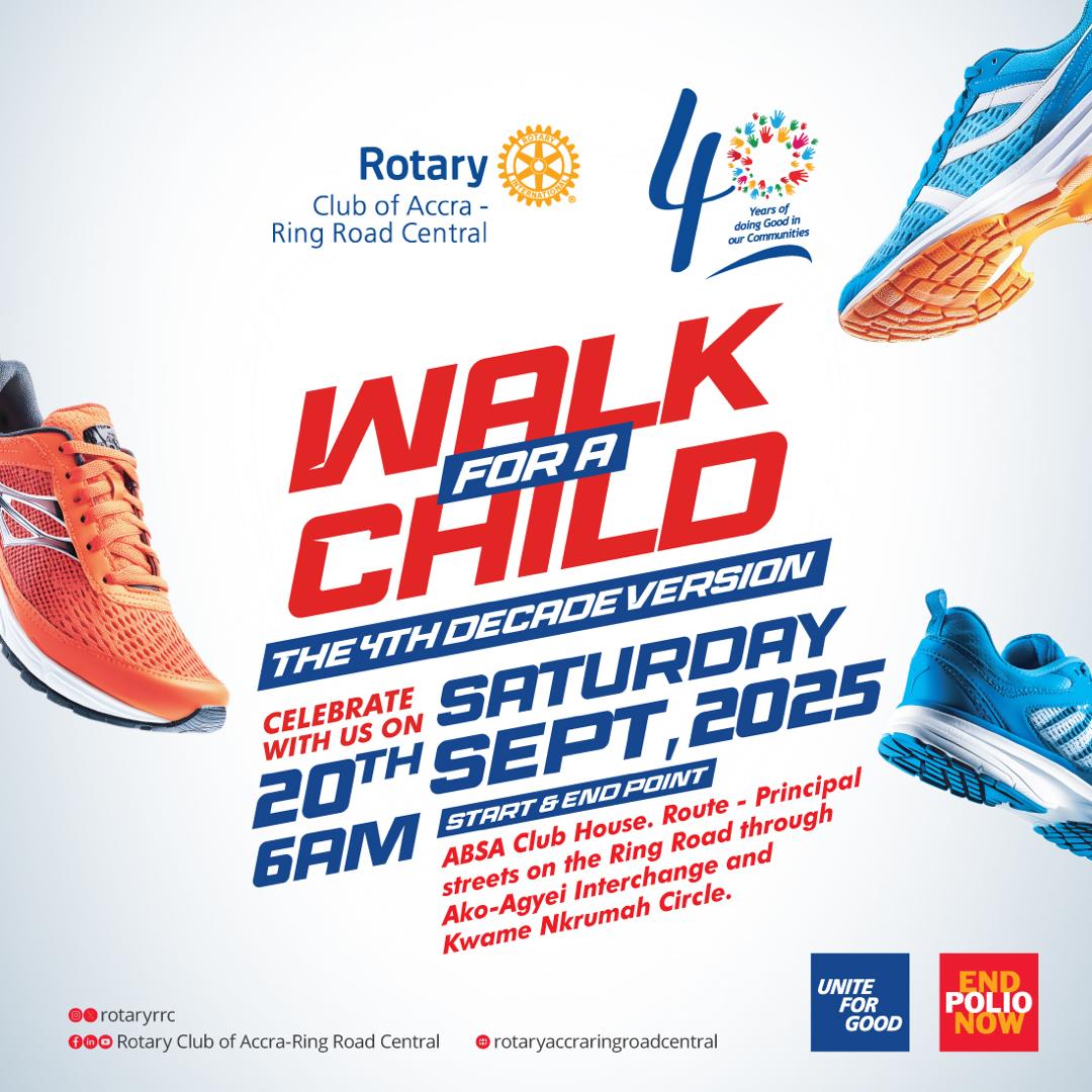 👟💙It’s time to lace up for our very own Walk for a Child – The 4th Decade Version💛👟 

Let’s come out strong, have fun, and show our RRC spirit on the road. 🚶‍♀🚶‍♂✨

📅 Saturday, 20th September 2025
🕕 6:00 AM | ABSA Club House

Come with your energy, smiles